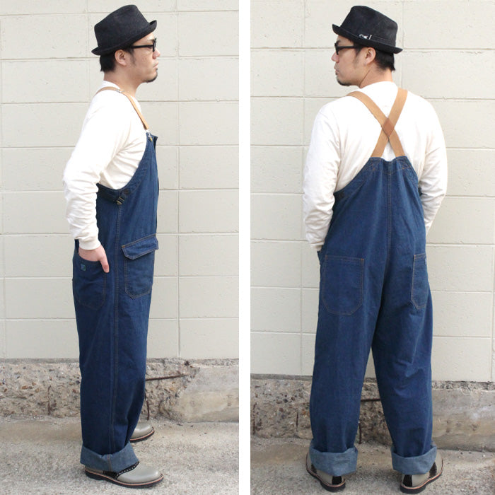 graphzero Deck Bib Overalls 11 oz Nep Denim Indigo Men's Women's [GZ-USNOA-0312-ND] 