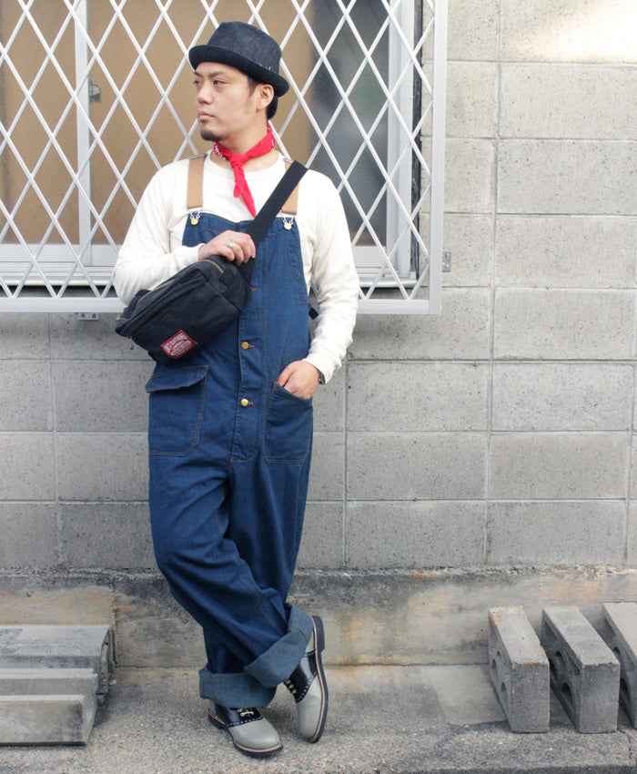 graphzero Deck Bib Overalls 11 oz Nep Denim Indigo Men's Women's [GZ-USNOA-0312-ND] 