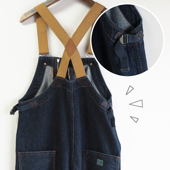 graphzero Deck Bib Overall Indigo Denim Men's Women's [GZ-USNOA-0207-ID] 