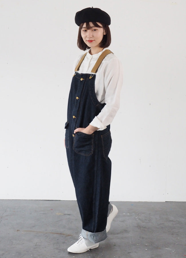 graphzero Deck Bib Overall Indigo Denim Men's Women's [GZ-USNOA-0207-ID] 