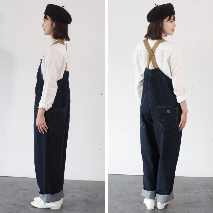 graphzero Deck Bib Overall Indigo Denim Men's Women's [GZ-USNOA-0207-ID] 
