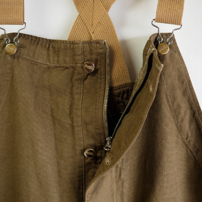 graphzero Deck Bib Overalls 12oz Selvedge Khaki Denim Men's Women's [GZ-USNOA-0406-KH] 