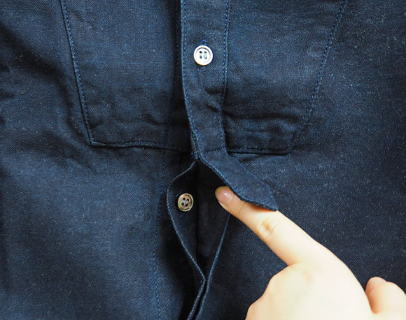 [Choose from 2 colors] graphzero Zimbabwe Cotton Indigo Wing Collar Shirt Long Sleeve Mens Womens [GZ-WCLSSH-2612] 