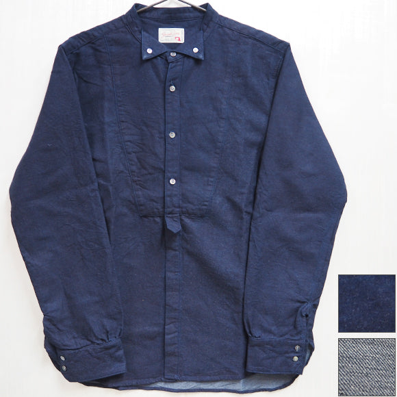 [Choose from 2 colors] graphzero Zimbabwe Cotton Indigo Wing Collar Shirt Long Sleeve Mens Womens [GZ-WCLSSH-2612] 