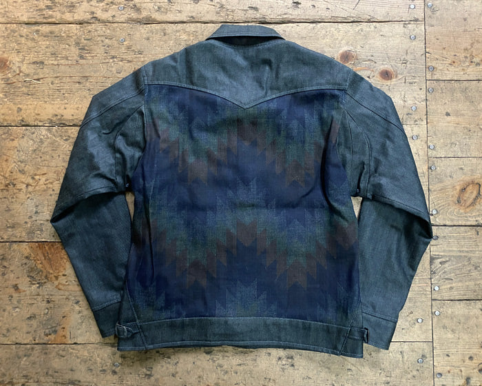 graphzero Western Jacket Coated Denim Navajo Pattern Men's Women's Unisex [Z-WTJK-0309] 