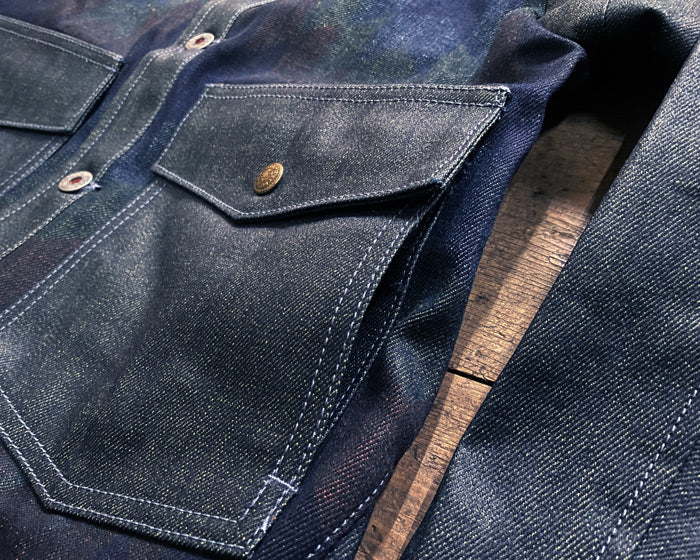 graphzero Western Jacket Coated Denim Navajo Pattern Men's Women's Unisex [Z-WTJK-0309] 