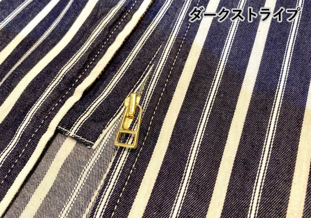 [2 colors] graphzero fishing ZIPS/S shirt dark stripe light stripe men's women's unisex [GZ-ZIPFS-0305] Okayama Kurashiki Kojima jeans denim brand