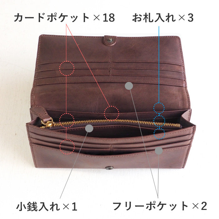 glart Stained Glass Antique Door Long Wallet, Brown, Women's [H0202-BR], Real Glass, Genuine Leather, Leather Wallet, Leather Accessories, Brand Name, Long Wallet, Leather, Cowhide Leather, Cover, Made in Japan 