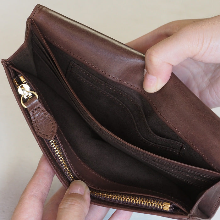 glart Stained Glass Antique Door Long Wallet, Brown, Women's [H0202-BR], Real Glass, Genuine Leather, Leather Wallet, Leather Accessories, Brand Name, Long Wallet, Leather, Cowhide Leather, Cover, Made in Japan 