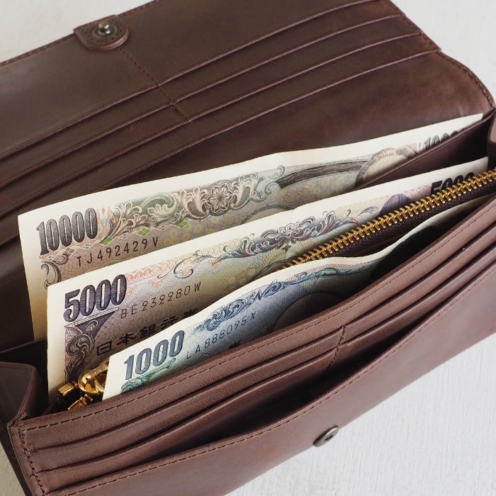 glart Stained Glass Antique Door Long Wallet, Brown, Women's [H0202-BR], Real Glass, Genuine Leather, Leather Wallet, Leather Accessories, Brand Name, Long Wallet, Leather, Cowhide Leather, Cover, Made in Japan 