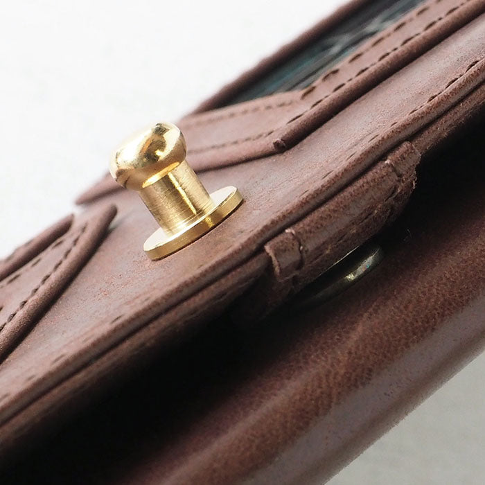 glart Stained Glass Antique Door Long Wallet, Brown, Women's [H0202-BR], Real Glass, Genuine Leather, Leather Wallet, Leather Accessories, Brand Name, Long Wallet, Leather, Cowhide Leather, Cover, Made in Japan 