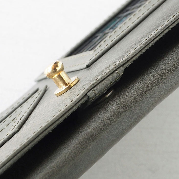 glart Stained Glass Antique Door Long Wallet, Khaki, Women's [H0202-KH], Real Glass, Genuine Leather, Leather Wallet, Leather Accessories, Brand Name, Long Wallet, Leather, Cowhide Leather, Cover, Made in Japan