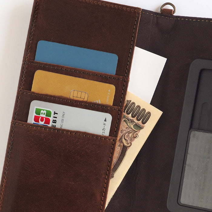 glart Multi-Facelift Smartphone Case, Large, Stained Glass, Antique Door Design, Brown, Women's [H0209-BR]