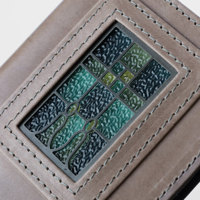 glart Multi-Facelift Smartphone Case, Large, Stained Glass, Antique Door Design, Light Gray, Women's [H0209-LGY]