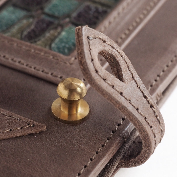 glart Multi-Facelift Smartphone Case, Large, Stained Glass, Antique Door Design, Light Gray, Women's [H0209-LGY]