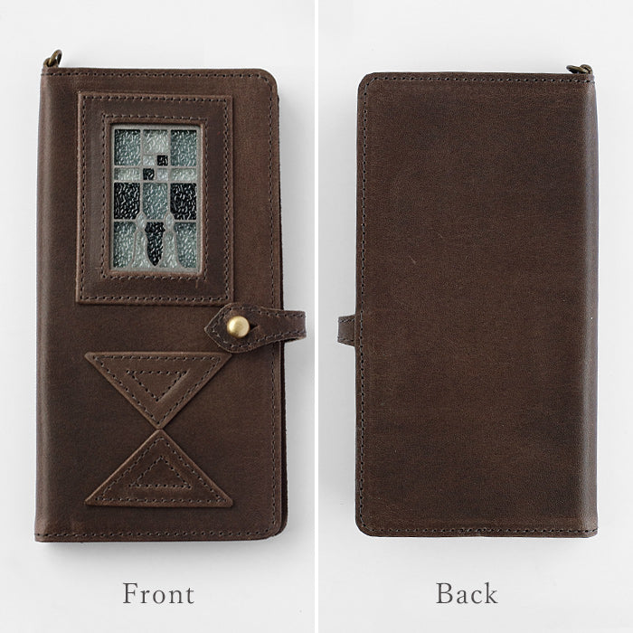 glart Multi-Facelift Smartphone Case, Large, Stained Glass, Antique Door, Monochrome, Women's [H0209-MO]