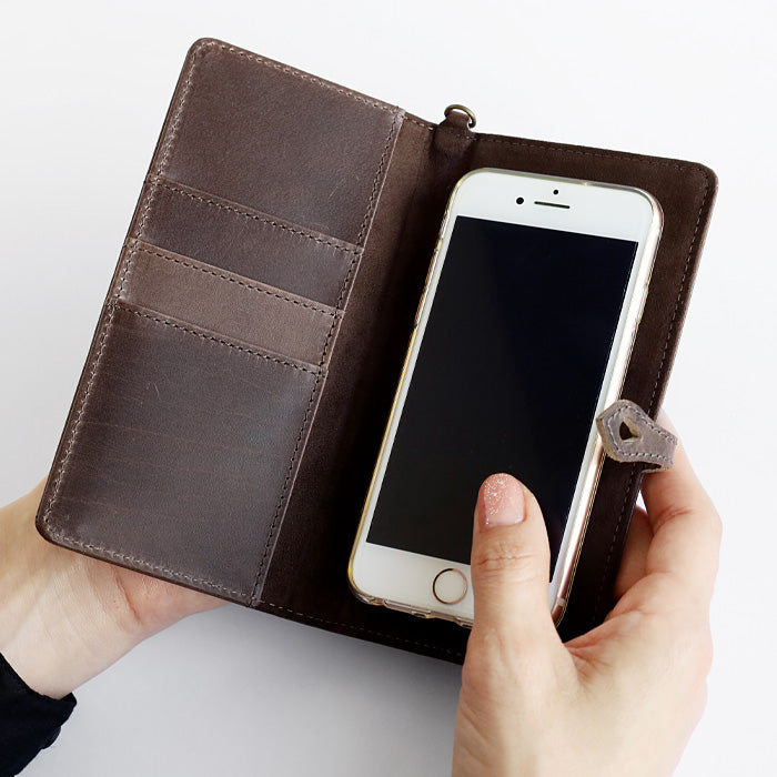 glart Multi-Facelift Smartphone Case, Large, Stained Glass, Antique Door, Monochrome, Women's [H0209-MO]