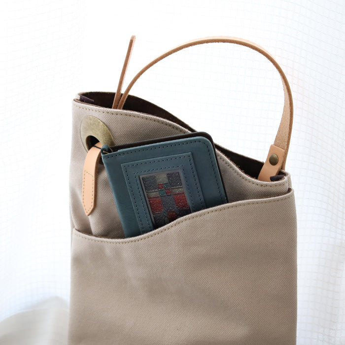 glart Multi-Facelift Smartphone Case, Large, Stained Glass, Antique Door Design, Navy, Women's [H0209-NV]