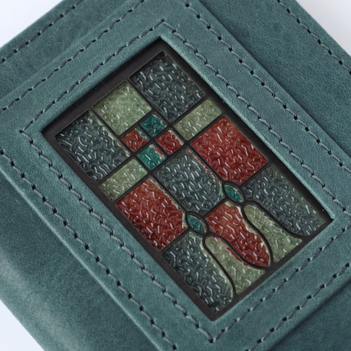 glart Multi-Facelift Smartphone Case, Large, Stained Glass, Antique Door Design, Navy, Women's [H0209-NV]