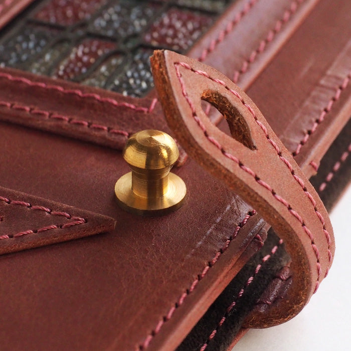 glart Multi-Facelift Smartphone Case, Large, Stained Glass, Antique Door Design, Red, Women's [H0209-RED]