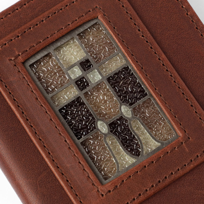 glart Multi-Facelift Smartphone Case, Large, Stained Glass Antique Door, Sepia, Women's [H0209-SEP]