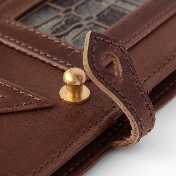 glart Multi-Facelift Smartphone Case, Large, Stained Glass Antique Door, Sepia, Women's [H0209-SEP]