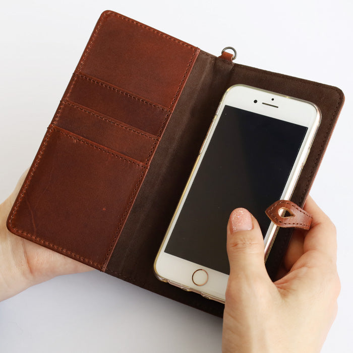 glart Multi-Facelift Smartphone Case, Large, Stained Glass Antique Door, Sepia, Women's [H0209-SEP]