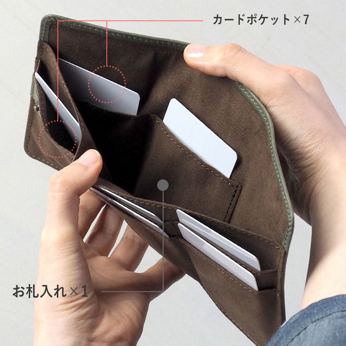 glart (グラート) ステンドグラスのアンティークドア 三つ折りウォレット カーキ レディース [H0212-KH] リアルガラス 本革 革財布 革小物 ブランド 三つ折り財布 コンパクト ミニ さいふ レザー