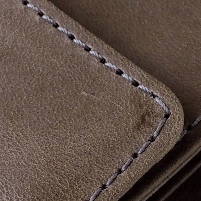 glart Stained Glass Antique Door Trifold Wallet, Light Gray, Women's [H0212-LGY], Real Glass, Genuine Leather, Leather Wallet, Leather Accessories, Brand Name Trifold Wallet, Compact Mini Wallet, Leather 