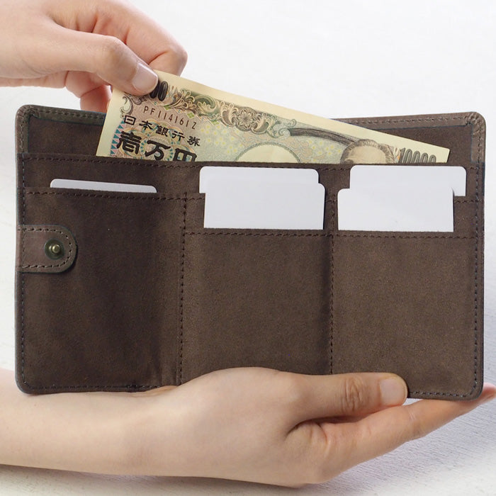 glart Stained Glass Antique Door Trifold Wallet, Light Gray, Women's [H0212-LGY], Real Glass, Genuine Leather, Leather Wallet, Leather Accessories, Brand Name Trifold Wallet, Compact Mini Wallet, Leather 