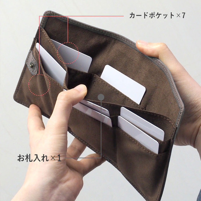 glart Stained Glass Antique Door Trifold Wallet, Light Gray, Women's [H0212-LGY], Real Glass, Genuine Leather, Leather Wallet, Leather Accessories, Brand Name Trifold Wallet, Compact Mini Wallet, Leather 