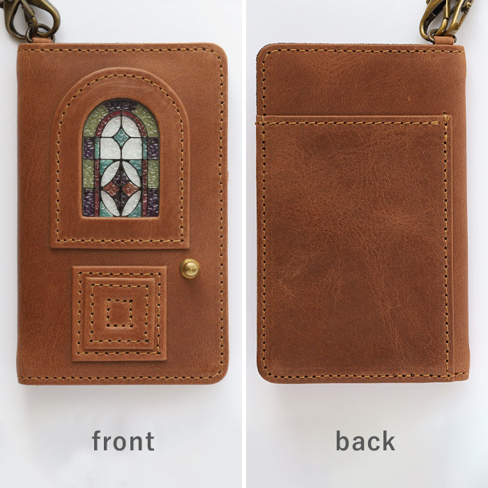 glart (グラート) パスケース ステンドグラス アンティークドア アンバー レディース [H0213-AMB]