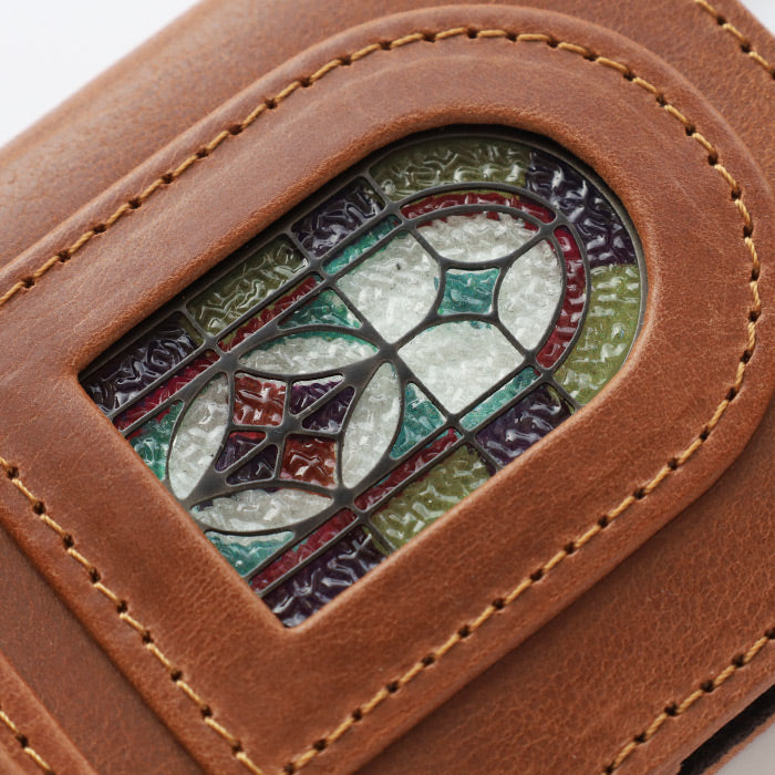 glart (グラート) パスケース ステンドグラス アンティークドア アンバー レディース [H0213-AMB]