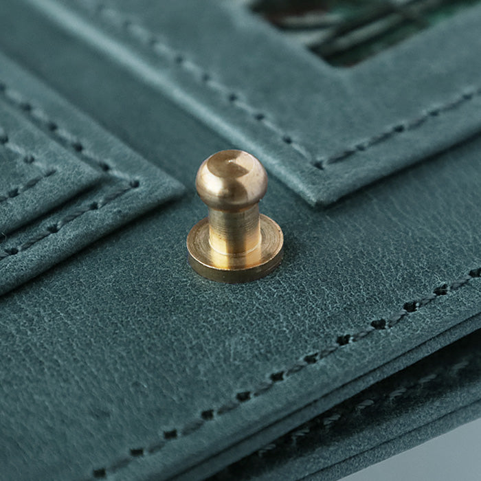 glart Pass Case, Stained Glass Antique Door, Navy Blue, Women's [H0213-NB]