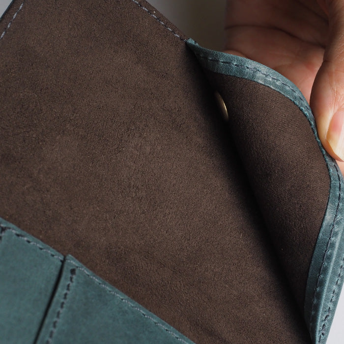 glart Pass Case, Stained Glass Antique Door, Navy Blue, Women's [H0213-NB]