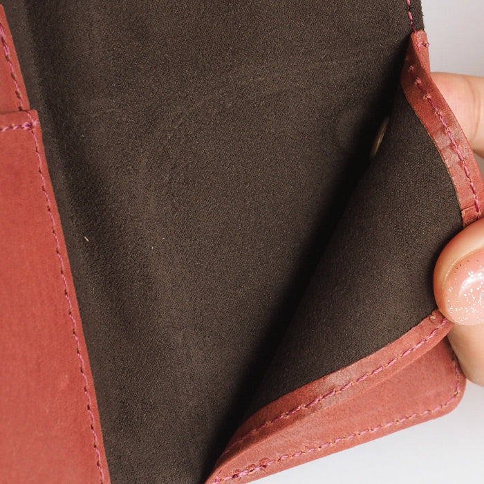 glart Stained Glass Antique Door Pass Case, Red, Women's [H0213-RED]