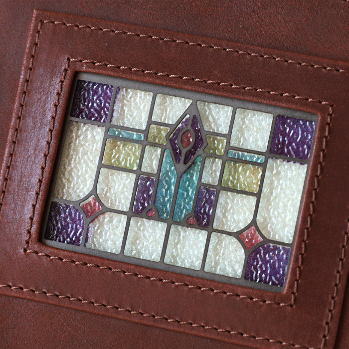 glart 2-way Shoulder Bag with Stained Glass and Antique Door Design, Brown, Women's [H0214-BR]