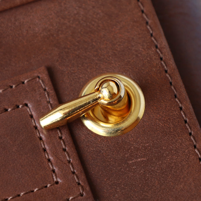 glart 2-way Shoulder Bag with Stained Glass and Antique Door Design, Brown, Women's [H0214-BR]