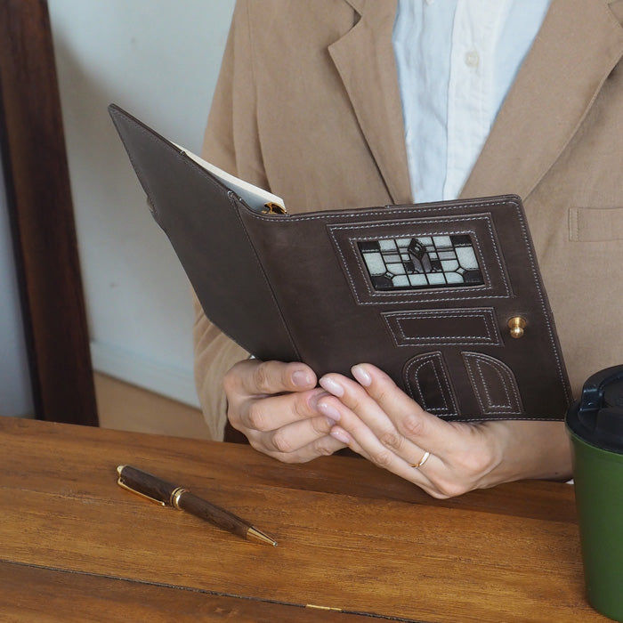 glart Stained Glass Antique Door Monochrome System Organizer Cover for Women [H0217-MN]