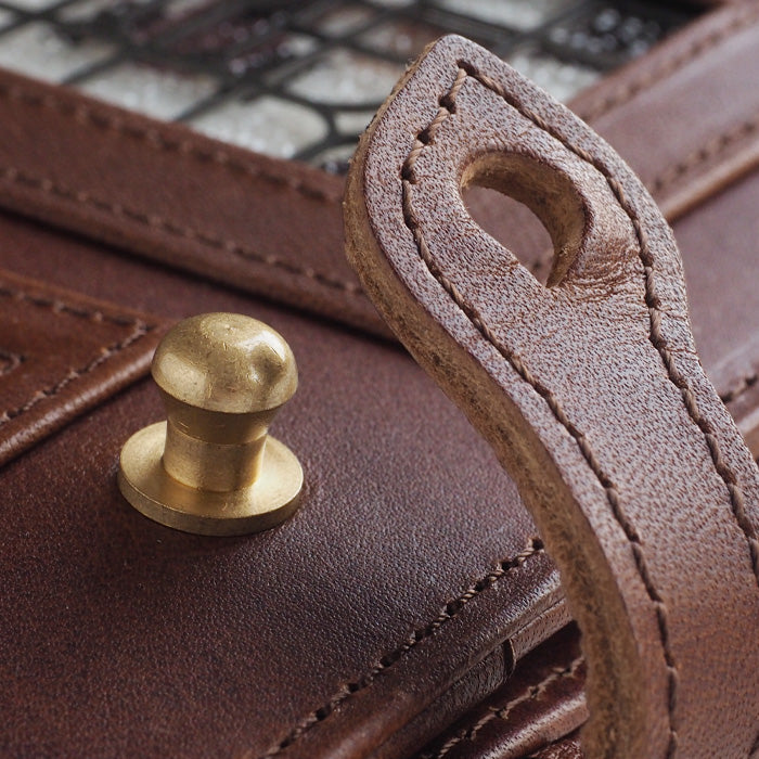 glart Bible Size System Notebook Cover Stained Glass Antique Door Sepia [H0217-SP] Real Glass Genuine Leather, Leather Accessory Brand, B6, 6-Hole