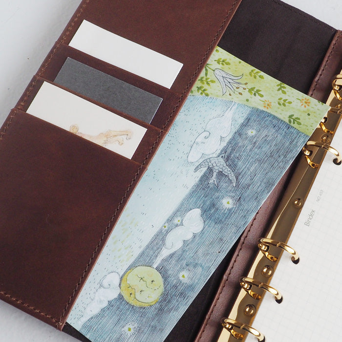 glart Bible Size System Notebook Cover Stained Glass Antique Door Sepia [H0217-SP] Real Glass Genuine Leather, Leather Accessory Brand, B6, 6-Hole