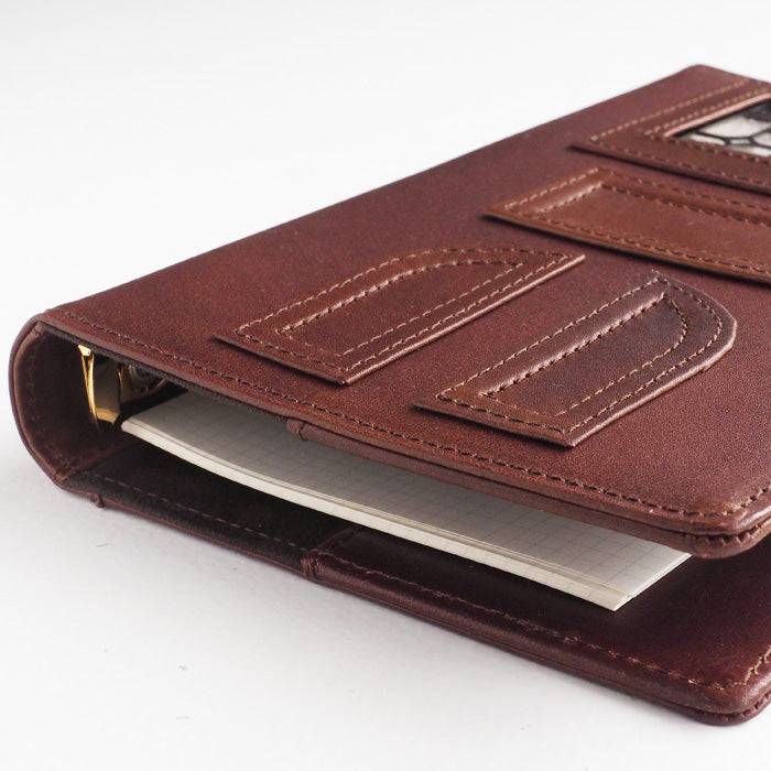 glart Bible Size System Notebook Cover Stained Glass Antique Door Sepia [H0217-SP] Real Glass Genuine Leather, Leather Accessory Brand, B6, 6-Hole