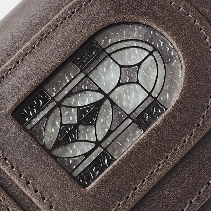 glart Stained Glass Antique Door Business Card Holder, Monochrome, Women's [H0218-MN], Real Glass, Genuine Leather, Leather Accessories, Brand: waji, Card, Business Card Case 