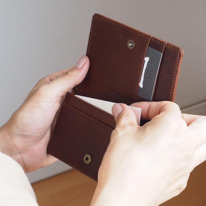 glart Stained Glass Antique Door Business Card Holder, Sepia, Women's [H0218-SP], Real Glass, Genuine Leather, Leather Accessories, Brand: waji, Card, Business Card Case 