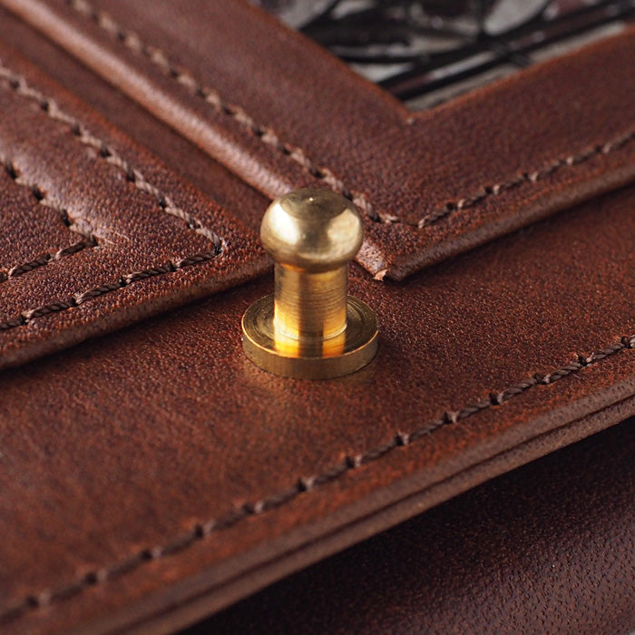 glart Stained Glass Antique Door Business Card Holder, Sepia, Women's [H0218-SP], Real Glass, Genuine Leather, Leather Accessories, Brand: waji, Card, Business Card Case 