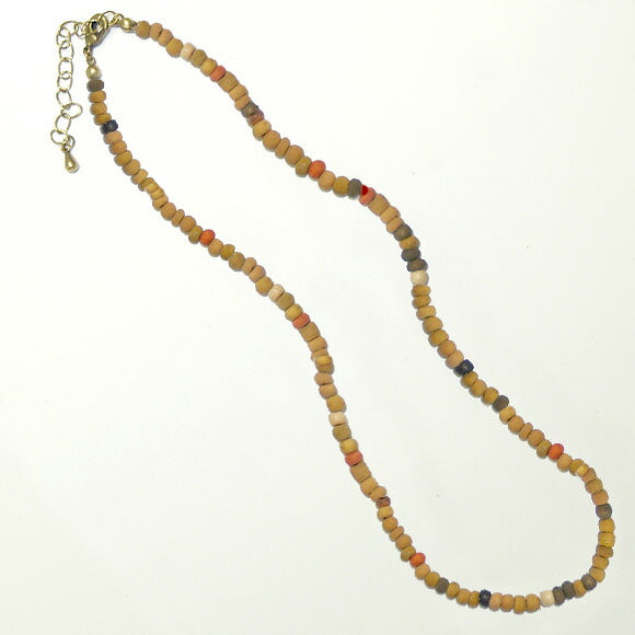 [Choose from 5 colors] Haru Nomura, Plant Dyeing Artist, Haruka Nomura, Wood Beads Necklace, Short [HN-003]