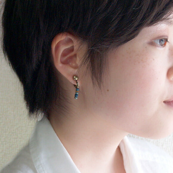 [5 colors in total, you can choose from earrings or earrings] haru nomura Vegetable dyeing artist Haruka Nomura Wood bead earrings・Pierce set of 2 [HN-005] 