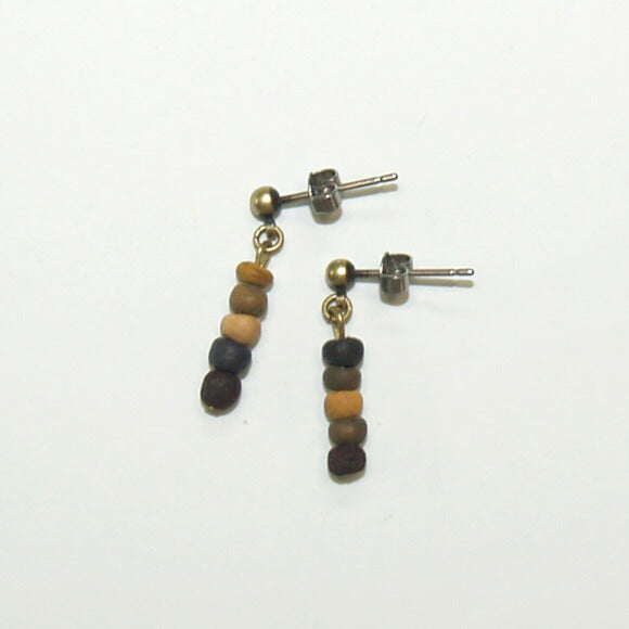 [5 colors in total, you can choose from earrings or earrings] haru nomura Vegetable dyeing artist Haruka Nomura Wood bead earrings・Pierce set of 2 [HN-005] 