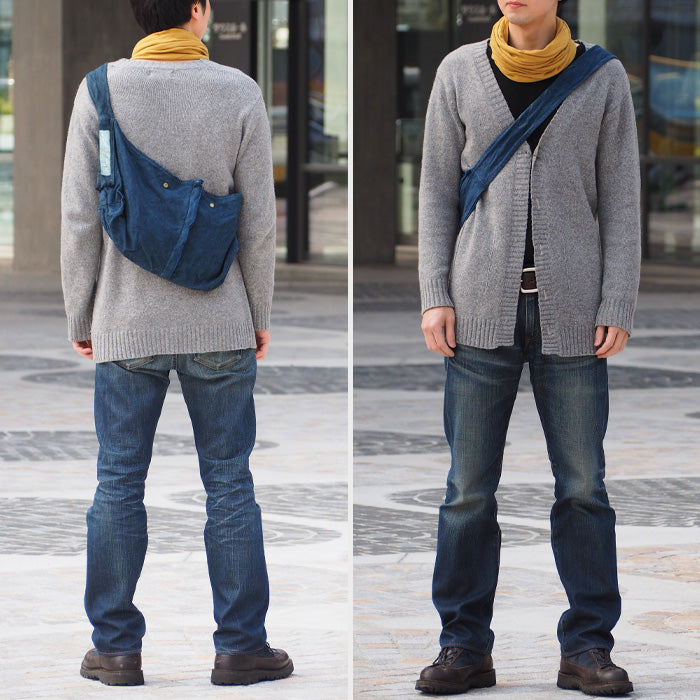 haru nomura Plant-dyed artist Haruka Nomura Natural dyed linen bag “Travel bag” Blue [HNB-001-BL] 