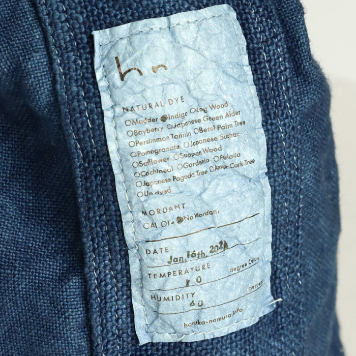 haru nomura Plant-dyed artist Haruka Nomura Natural dyed linen bag “Travel bag” Blue [HNB-001-BL] 